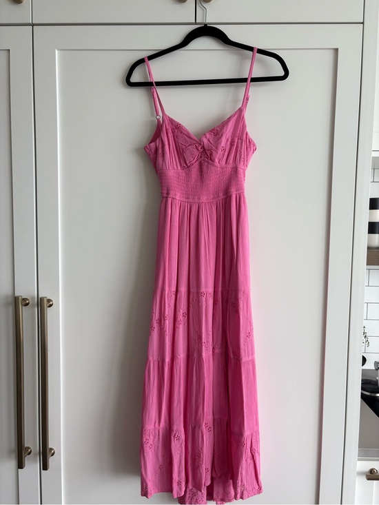 Hollister Dresses & Skirts - Hollister Pink Spaghetti-Strap Eyelet Maxi Dress